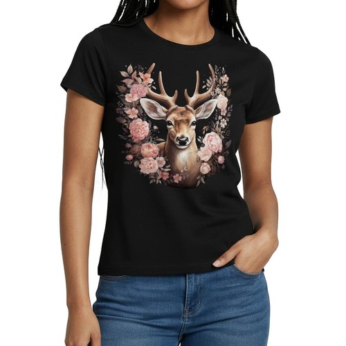 Hirsch mit blumen - mit,