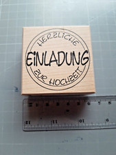Stempel Herzliche Einladung zur Hochzeit Liebe Butterer Holzstempel wie neu