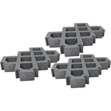 hanit Rasengitter Steine Recycling Kunststoff BxTxH: 60x40x8cm grau 3 Stück