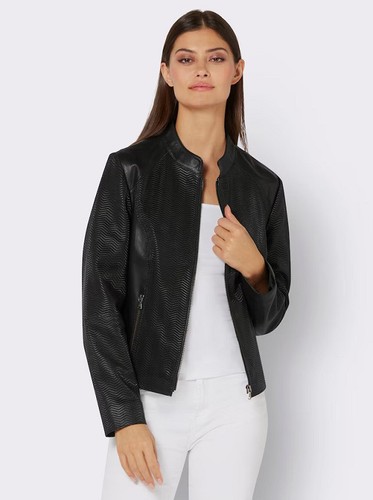 Lederjacke schwarz mainpol - schwarz,