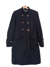 MANGO Damen Wollmantel 36/S Schwarz Klassisch Elegant Doppelreiher