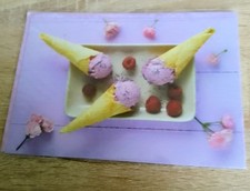 1 Doppelkarte, Klappkarte mit Briefumschlag, Postcrossing? Eiscreme