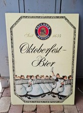 Oktoberfest Bier Pappschild Paulaner Werbung Schild Wirtschaft Reklame Brauerei