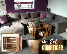 Geflammte Holzkiste mit