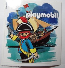 Werbe-Aufkleber Playmobil Pirat Piratenschiff 80er Spielfiguren Spielzeug 