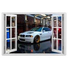 Poster WandTattoo Sticker Aufkleber Weißer BMW Nr. H2073_PLNS