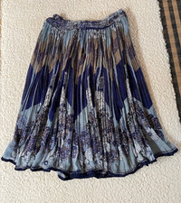 Damen Flatterrock blau bunt, Gr. 40-42 Hippie-Mode