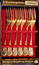 Baccara Kuchengabeln Hartglanz Vergoldung 20 Karat