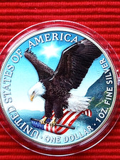 1 oz Silber Eagle 2022– USA - Konföderierten Flagge Eagle Color -Auflage 5000-