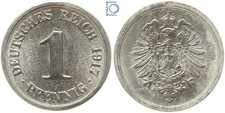 Kaiserreich/Weimar 1 Pfennig 1917 F Aluminium J.300 [MZ739