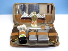 Maniküre Kulturtasche Rasierpinsel Vintage Körperpflege Reise-Pflege-Set Rarität