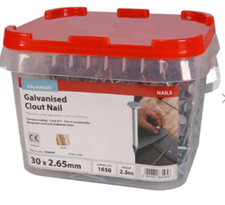 SPRENGNÄGEL 30 MM VERZINKT 1 KG & 2,5 KG FILZDACH SCHIEFER SCHUPPEN HEFT GROSSKOPF