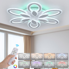 90W RGB LED Deckenlampe Dimmbar Deckenleuchte Blumendesign für Schlafzimmer