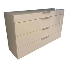 Nolte Kommode Alegro 2 Polarweiß Ausführung Weißglas Alu Matt