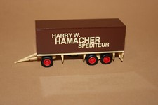 Herpa 1:87  LKW 3 Achs Koffer Anhänger HARRY W. HAMACHER SPEDITEUR  (H83)