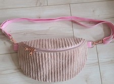 schöne Bauchtasche Handmade rosa breit Cord crossbodybag Gürteltasche  Zubehör 