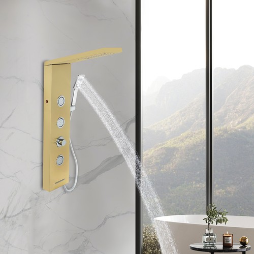 Gold wandmontiert duschsystem - gold,