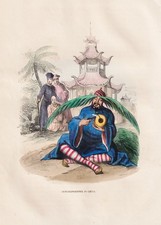 Chinese monk China Asia Asien Asie costumes Trachten woodcut Holzschnitt 1840