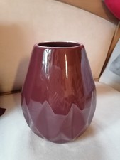 Blumenvase groß - Keramik - weinrot glasiert - bauchige Form - 2200 ml