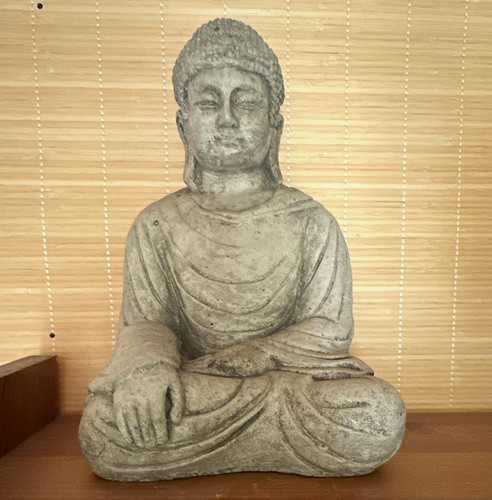 Buddha statue sitzend grau - statue,
