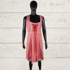 Neu ohne Etikett ALPHORN Damen Trachtenkleid Tyroller Dirndl Schürze ärmellos Trachten D 44