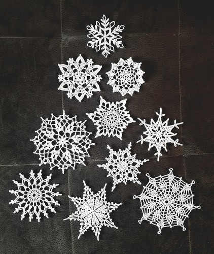 10x schneeflocke gehäkelt - 10x,