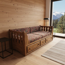 Voglauer braun Bauernliege Liege Sofa Couch Landhaus Holzsofa Chaiselounge Holz