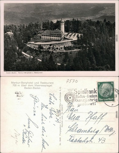 Ansichtskarte baden - ansichtskarte, baden-baden