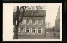Ansichtskarte Guntersblum, Blick auf die Sparkasse mit Angestelten 
