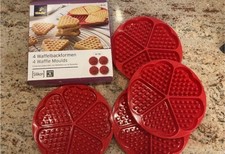 Tchibo ~ 4 Waffelbackformen ~ Silikon ~ 5-Herzen