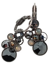 Konplott Ohrringe Damen Elegant Strass Schwarz 3cm