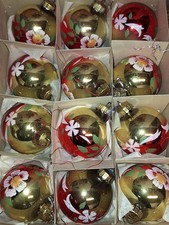 12 Weihnachtskugeln Christbaumschmuck Glaskugeln alt DDR  vintage shabby Rarität