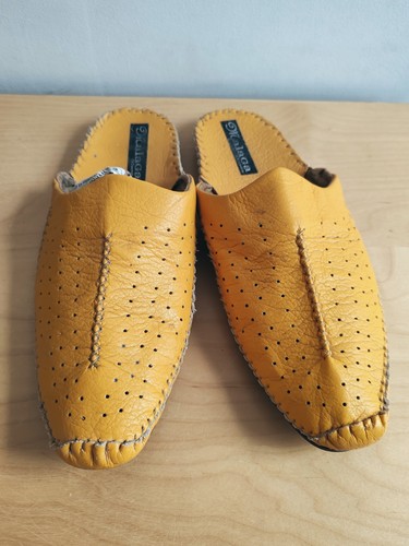 Leder babouche gelb neu - gr., 41