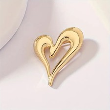 Goldfarbene Herz Brosche