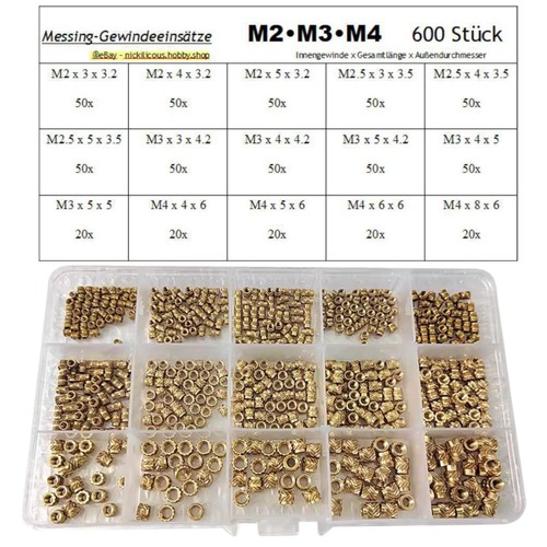 Messing gewindeeinsatz m4 - gewindeeinsatz, m2-m4