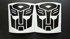 2x TRANSFORMERS 9cmx9cm Sticker Autobot Aufkleber KFZ Auto 3M Schwarz/Weiss