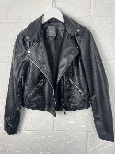 Schwarze kunstleder bikerjacke - schwarze,