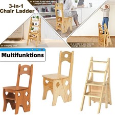 Klappbarer Bibliotheksleiter Trittstuhl Treppenstuhl Leiterstuhl  Stuhlleiter 🪑