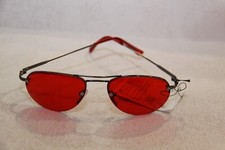 FARB BRILLE SONNENBRILLE FLIEGER GLÄSER ROT  RAHMEN NUR  OBEN ANTHRAZITFARBEN