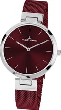 Jacques Lemans 1-2110I Damenarmbanduhr Quarz Milano Rot 34 mm Edelstahl B-WARE