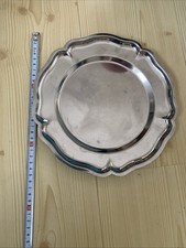 Tablett Silber Servieren Blattform Kleeblatt Rund Gedeckter Tisch Silberteller