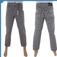 Zip Jeans Hose Herren kariert