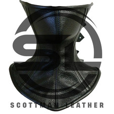 ROLLERSCHNALLE SCHWARZ 100 % ECHTLEDER ÜBER MUND HALS KORSETT HALTUNG KRAGEN