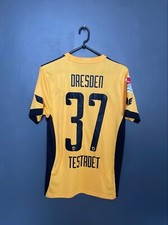 DYNAMO DRESDEN 2017/2018 HOME MATCH WORN FUSSBALLTRIKOT #37 TESTROET GRÖSSE S