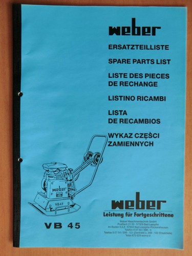 Ersatzteilliste weber 45 - ersatzteilliste,