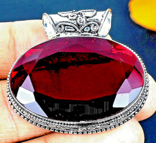 ROTER G R A N A T  EDELSTEIN -Anhänger 925ER STERLINGSILBER HANDGEFERTIGT