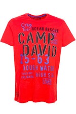 Camp David T Shirt Kurzarm Herren Baumwolle Rundhals Schwarz Rot L XL XXL 3XL