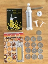 Vintage GSD KEKSPRESSE Weihnachten Plätzchen Keks oder Füllung METALLPRESSE 12 Scheiben