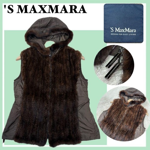 Max mara nerz nylon weste - nerz, xl