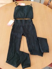 OCEANS APART HOSE Skinny Leggings Sports Bustier Top XS 34 Training Set schwarz